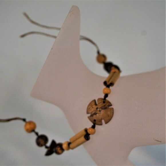 Wooden Beaded Wrap Bohemian Hippie Bracelet Adjustable Ties - Picture 7 of 7